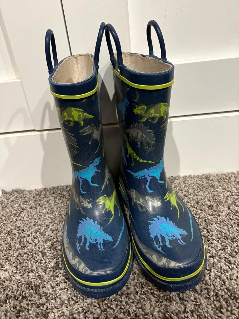 Western Chief Waterproof Rain Boots Blue with Dino’s Size 13c